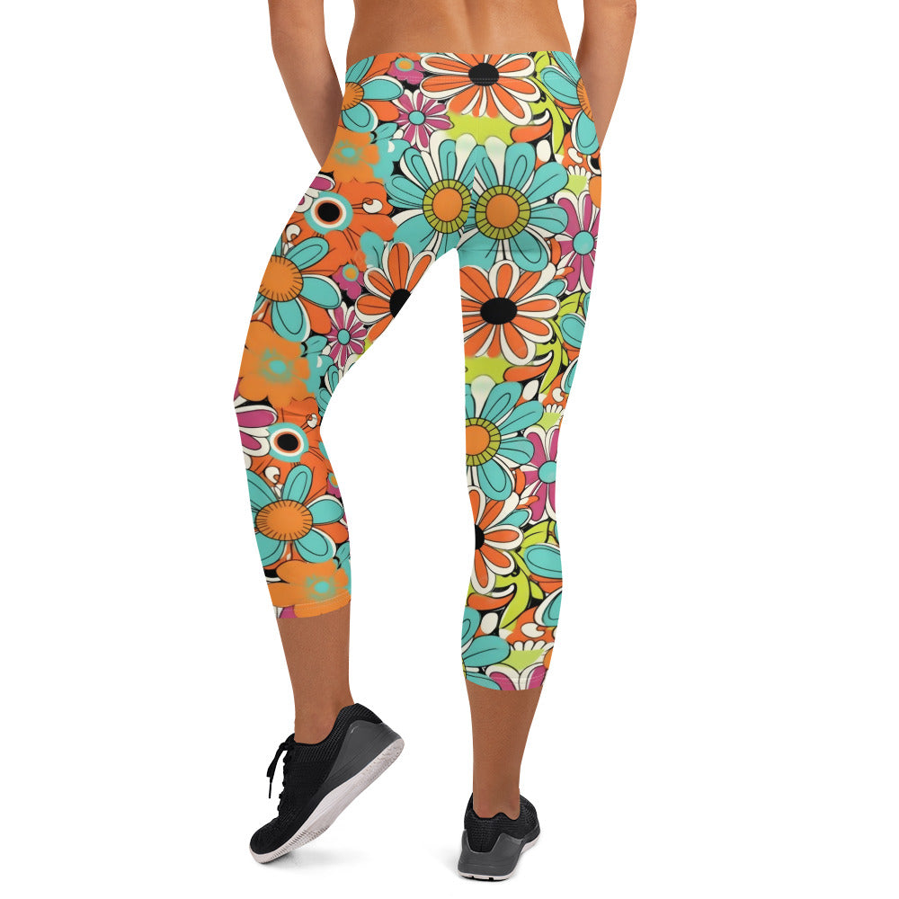 Spring Flower Vibes Capri Leggings