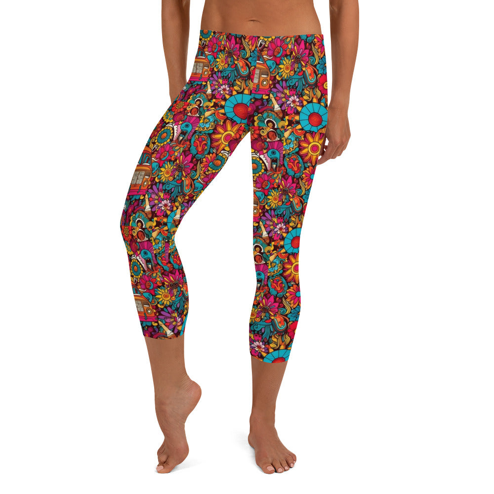 Hippie Ride Vibes Capri Leggings