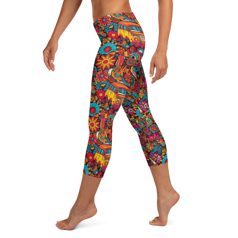 Hippie Ride Vibes Capri Leggings