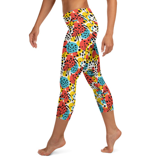 Abstract Pop Art Printed Capri Leggings