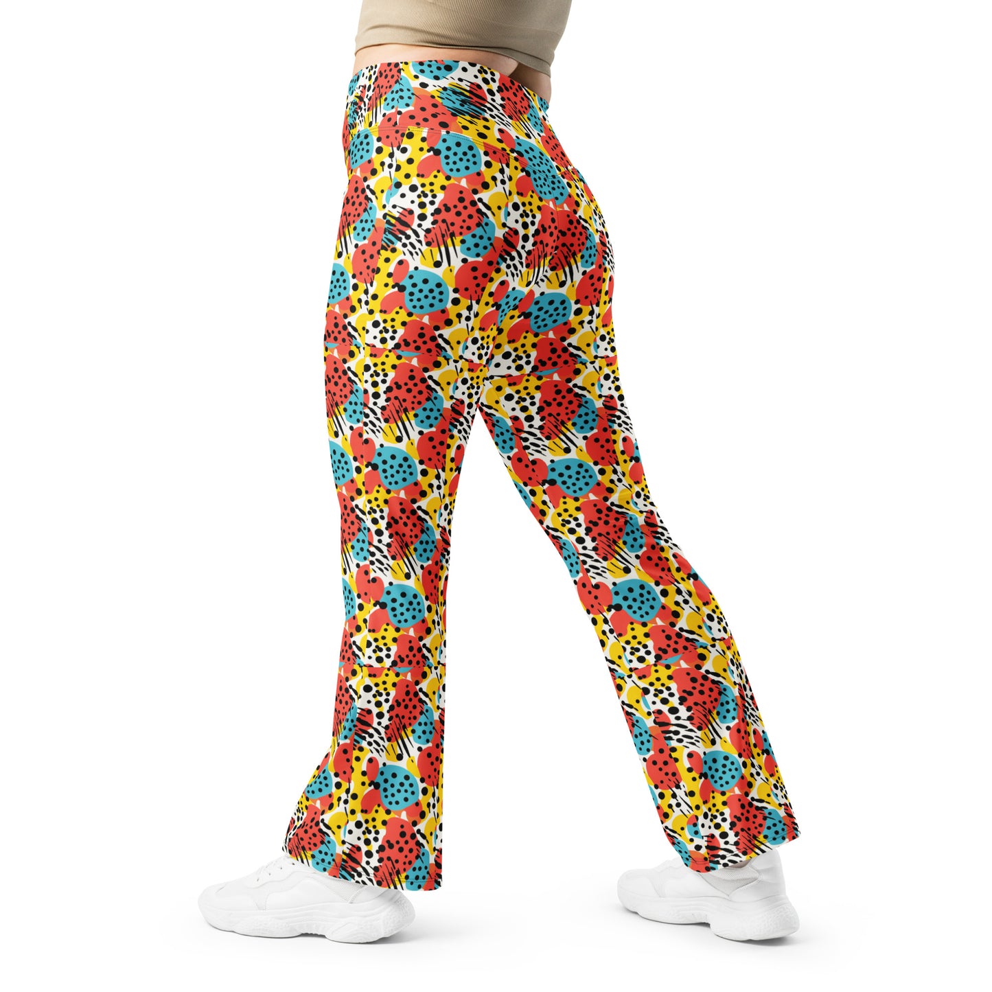 Abstract Pop Art Printed Bell Bottom Flare leggings