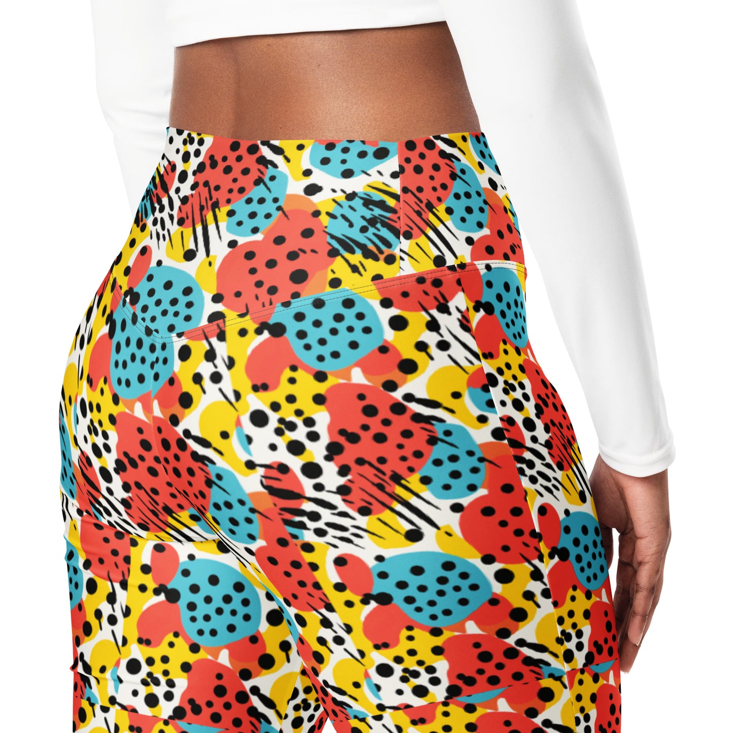 Abstract Pop Art Printed Bell Bottom Flare leggings