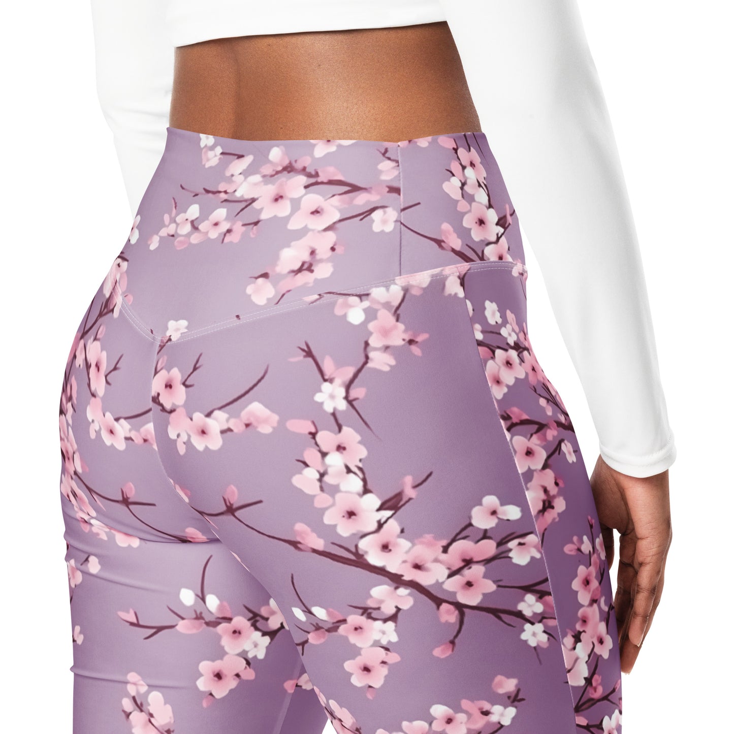 Cherry Blossom Bell Bottom Flare leggings