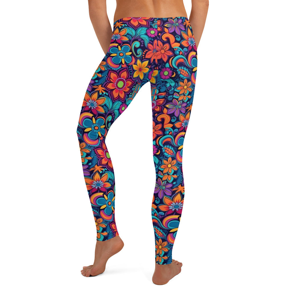 Hippie Floral Print Leggings