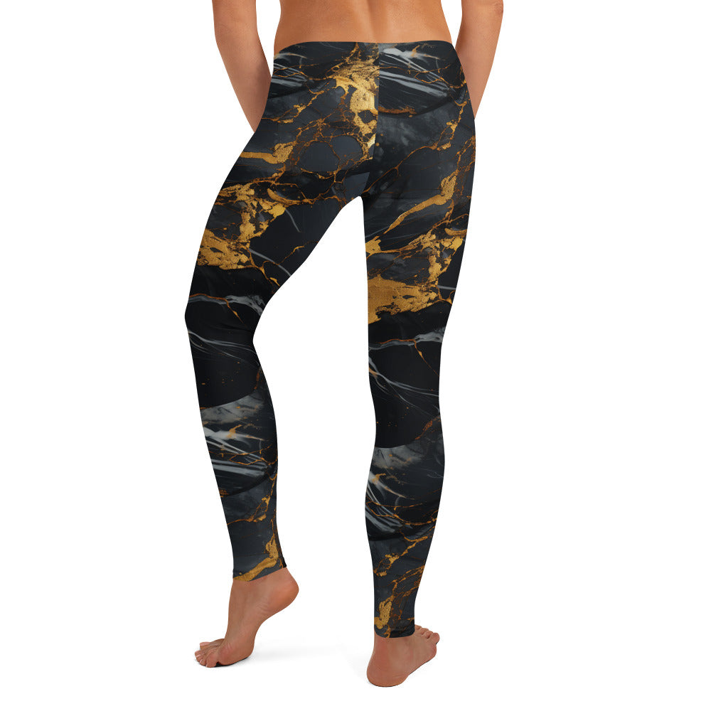 Black & Gold Marble Leggings