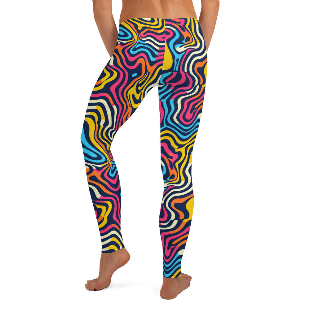 Psychedelic Waves Pattern Leggings