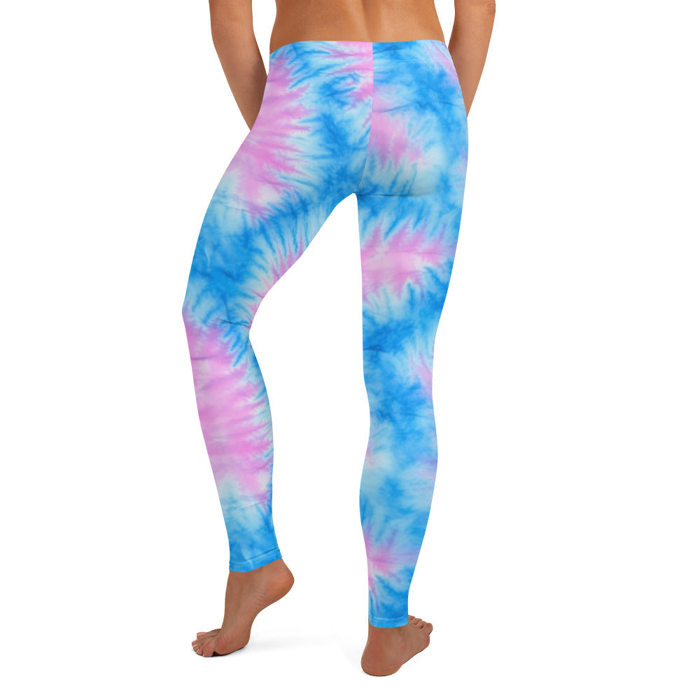 Pink & Baby Blue Tie Dye Leggings