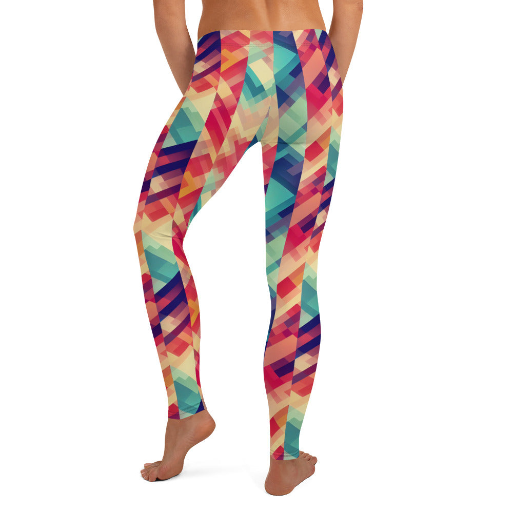 Multi Color Geometric Pattern Leggings