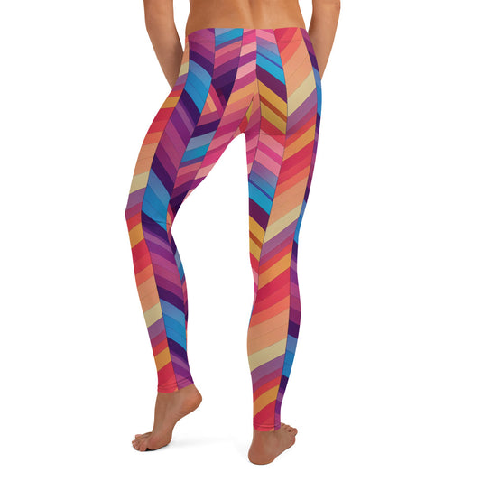 Geometric Waves Pattern Leggings