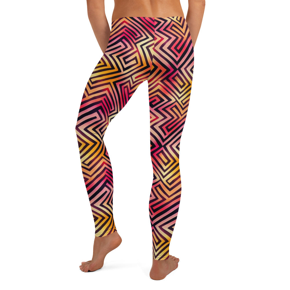 Colorful Maze Pattern Leggings