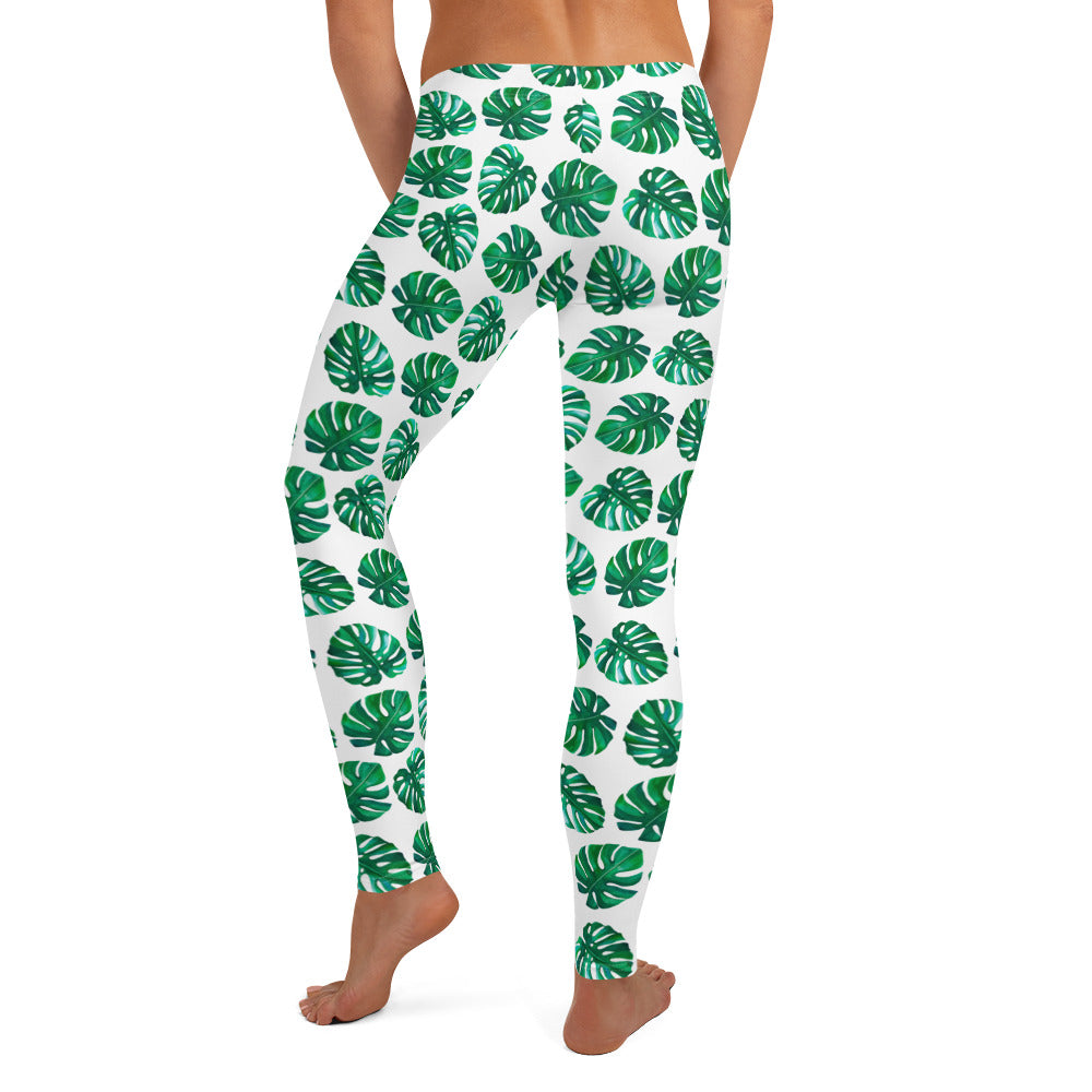 Tropical Foliage Printed Leggings