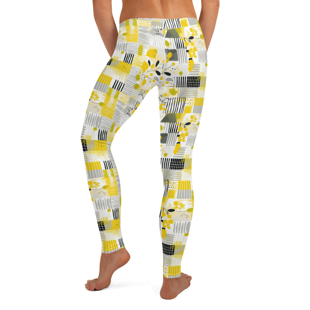 Yellow Bloom Printed Leggings