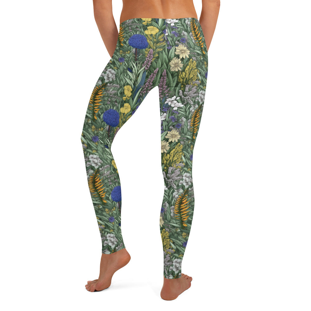 Botanical Floral Foliage Printed Leggings