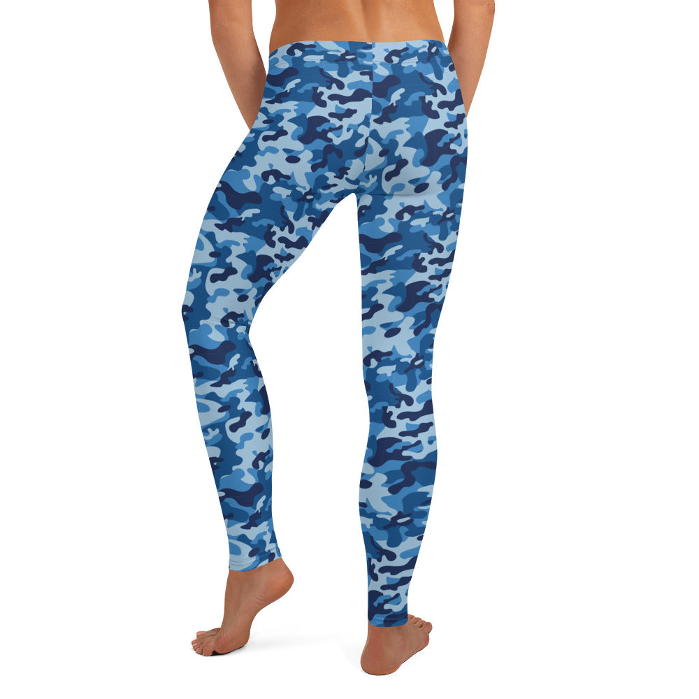 Blue Camouflage Leggings