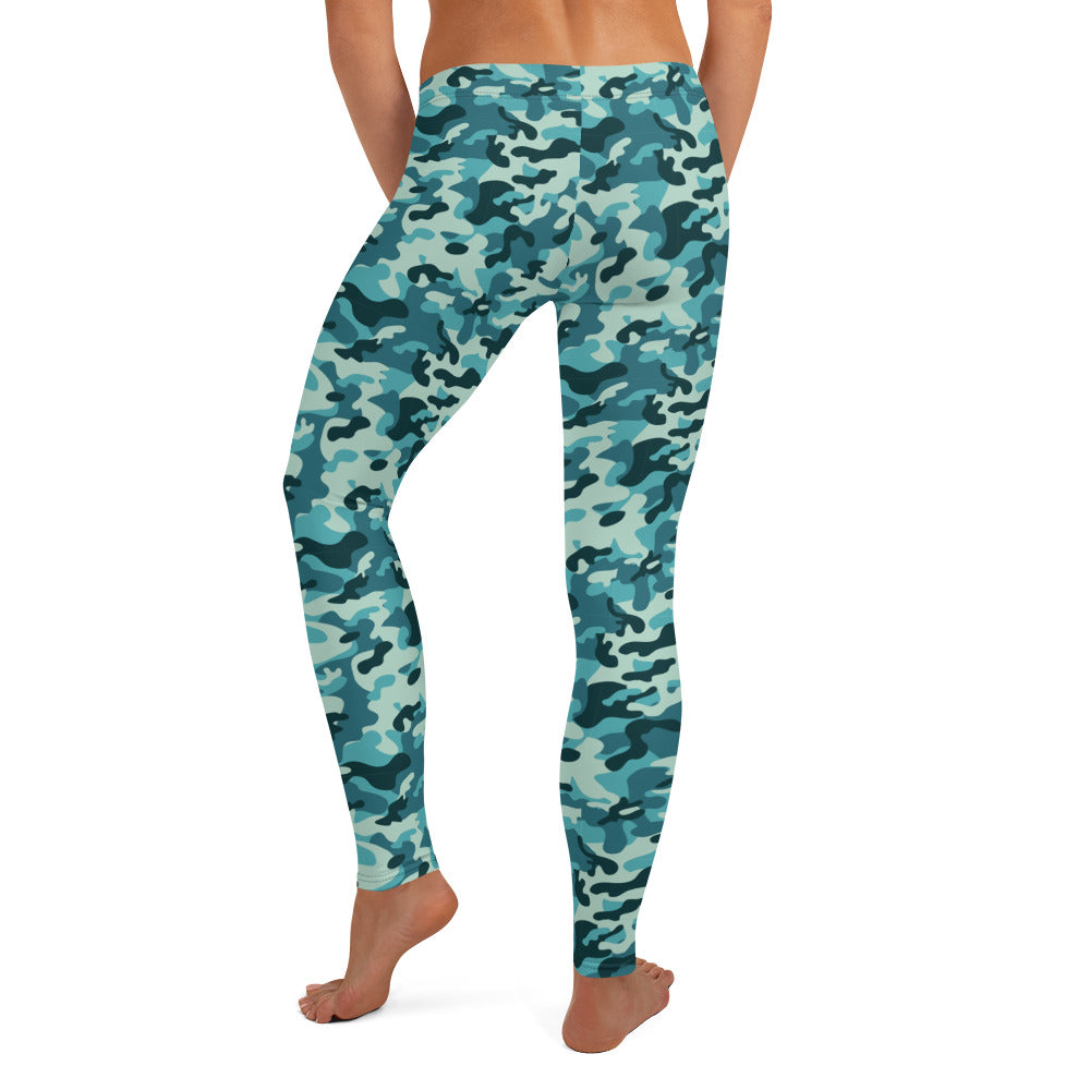 Turquoise Camouflage Leggings