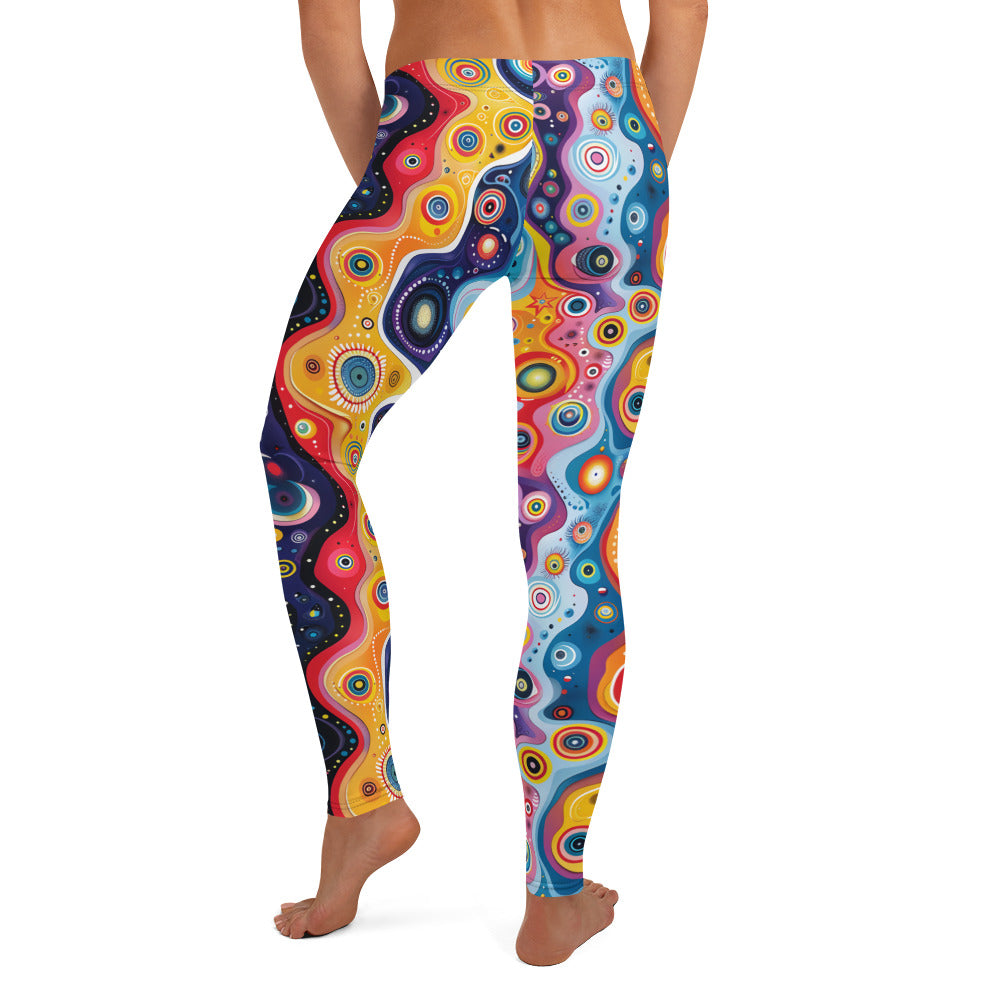 Vibrant Psychedelic Pattern Printed Leggings