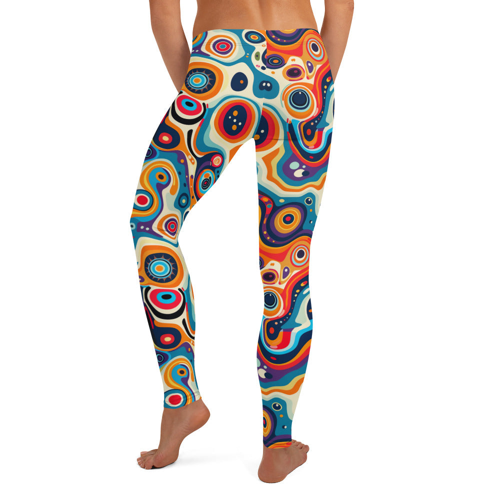 Psychedelic Circles Pattern Printed Leggings