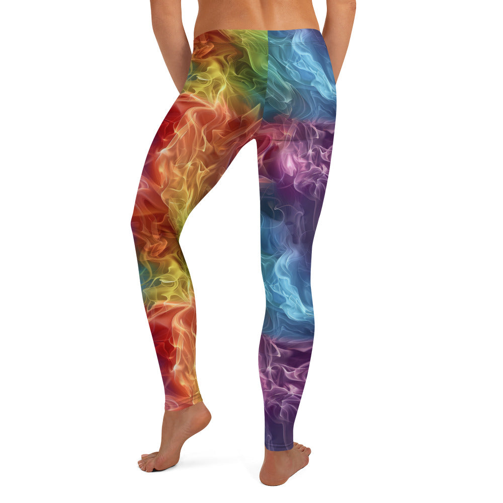 Rainbow Smoke Printed Leggings