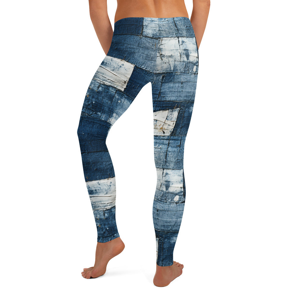 Washed Denim Print Leggings