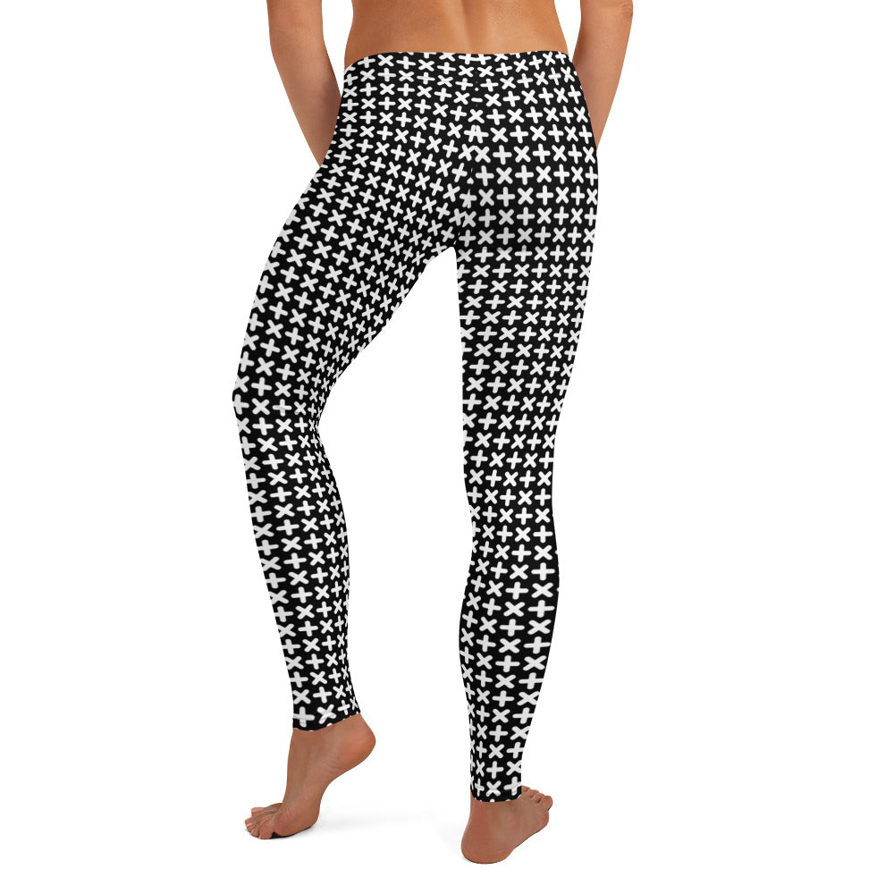 Black Geometric Pattern Leggings