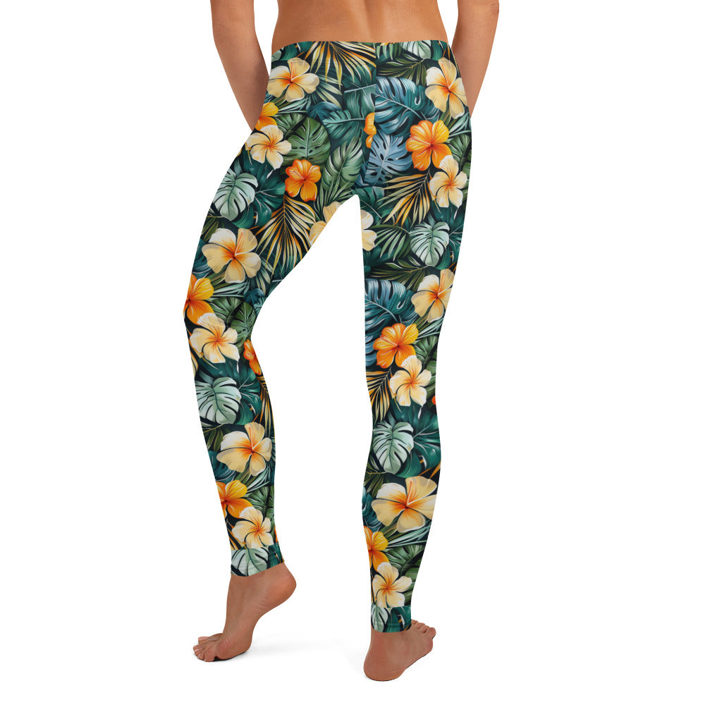 Tropical Floral Pattern Leggings