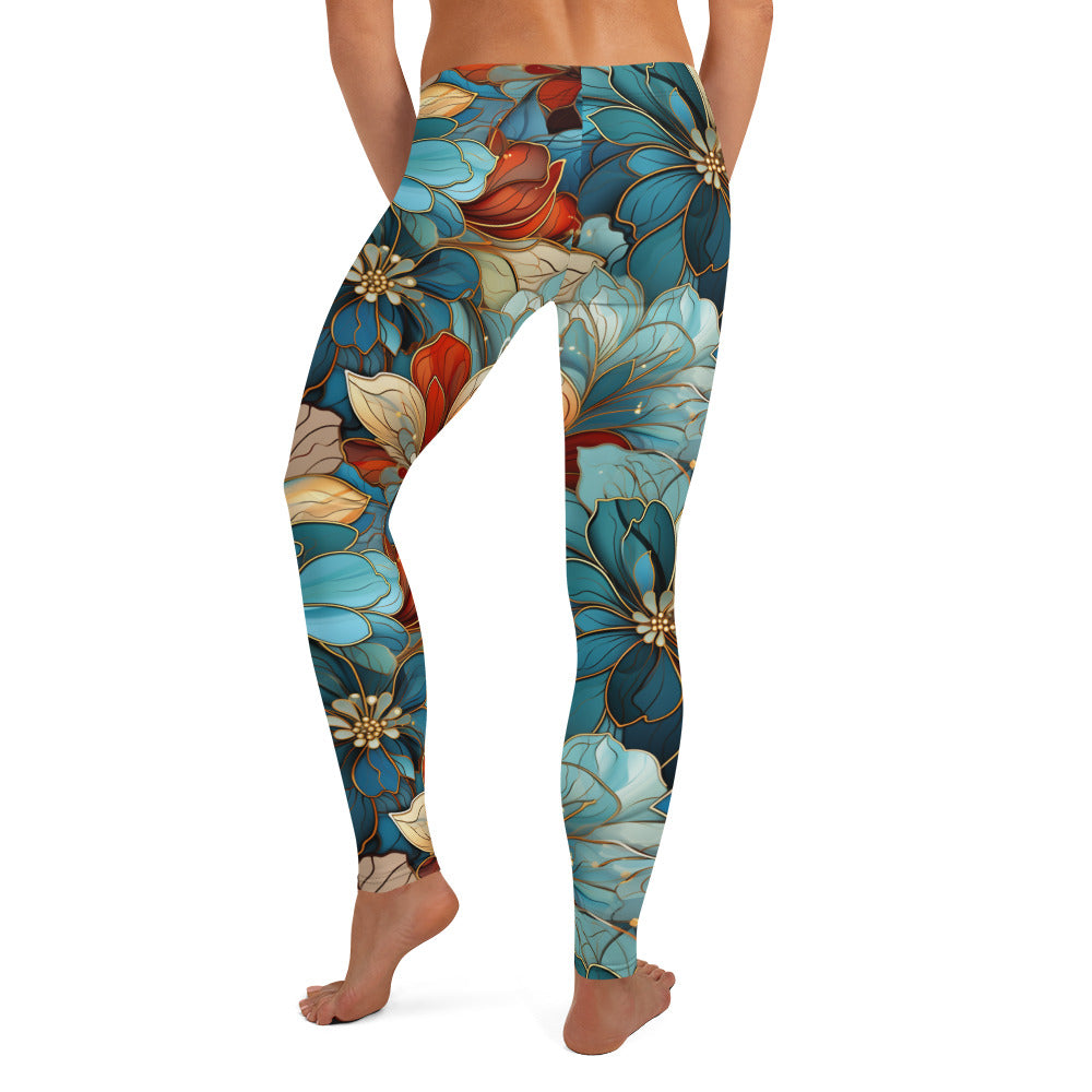 Floral Party Cloisonne Floral Printed Leggings