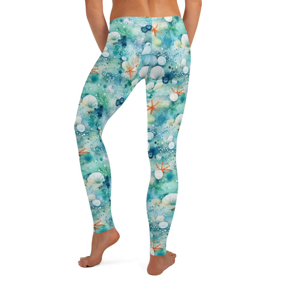 Star Fish Coral Life Printed Leggings