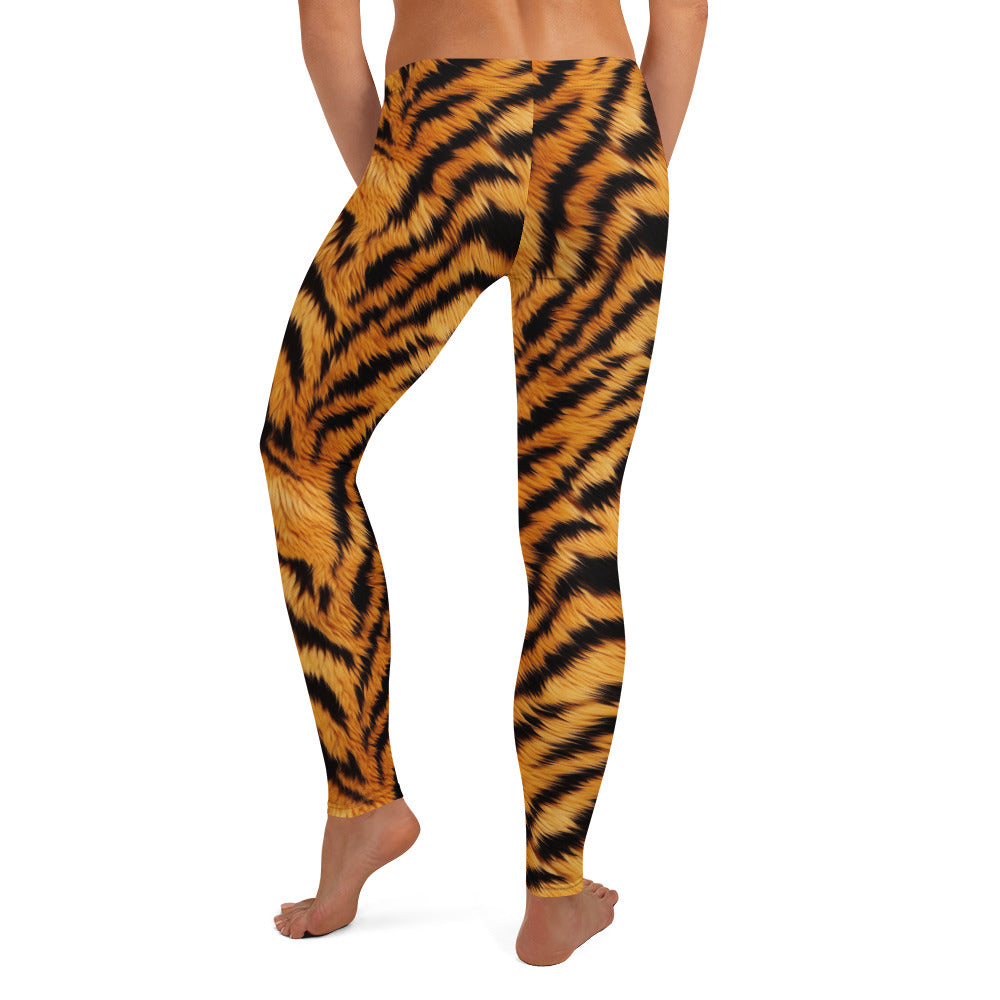 Tiger Fur Pattern Printed Leggings