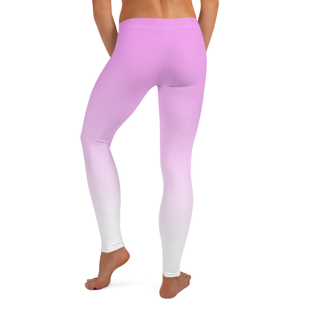 Ombre Pink to White Printed Leggings