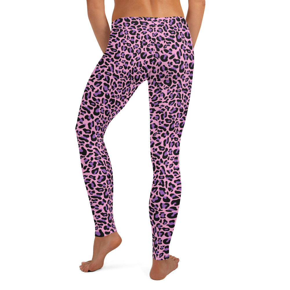 Purple & Pink Leopard Print Leggings