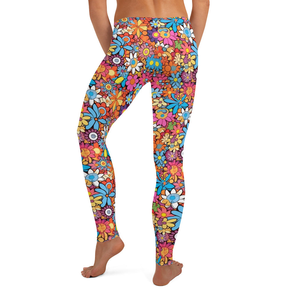 Vibrant Floral Hippie Leggings