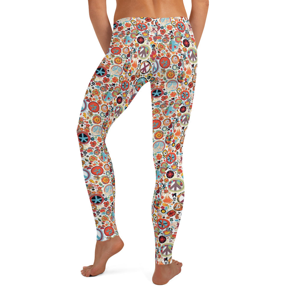 Hippie Peace Art Printed Leggings