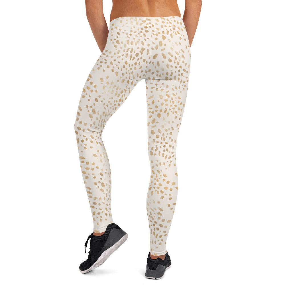 Shimmering Golden Deer Skin Printed Leggings