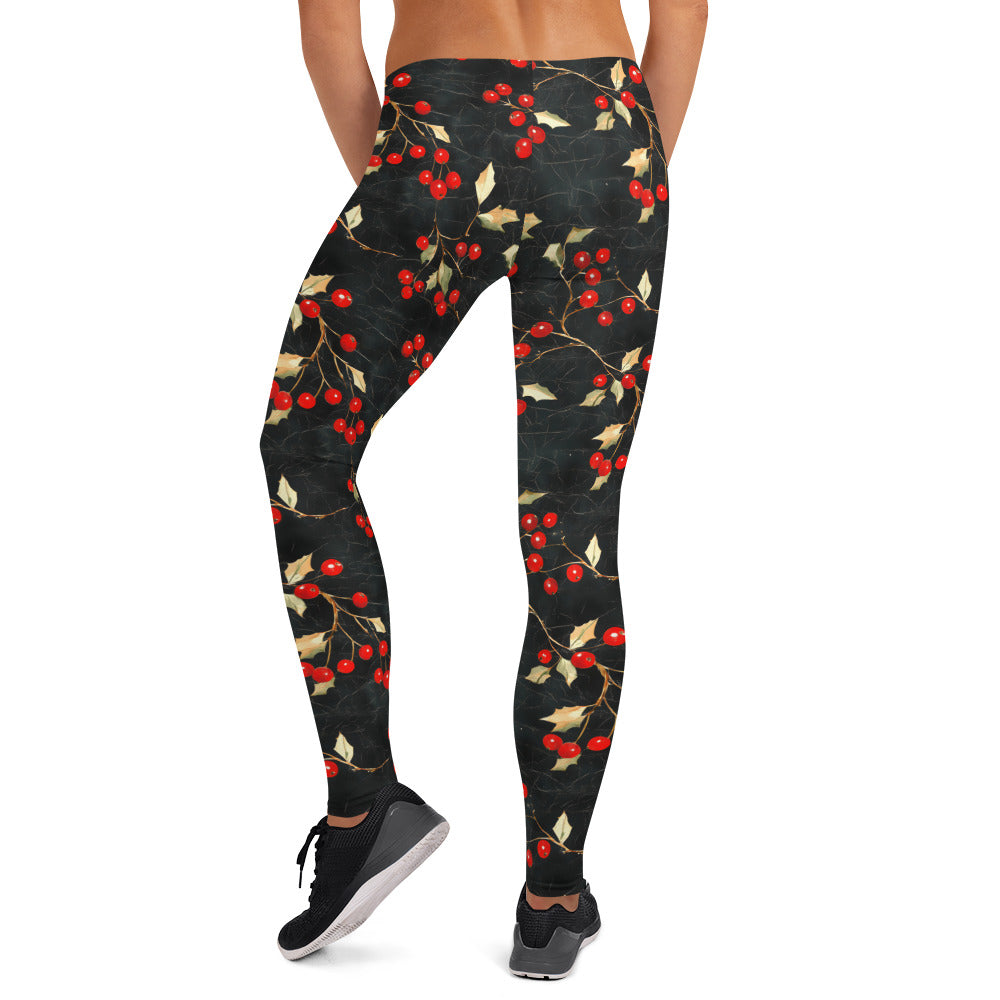 Red Cherries Holiday Spirit Leggings