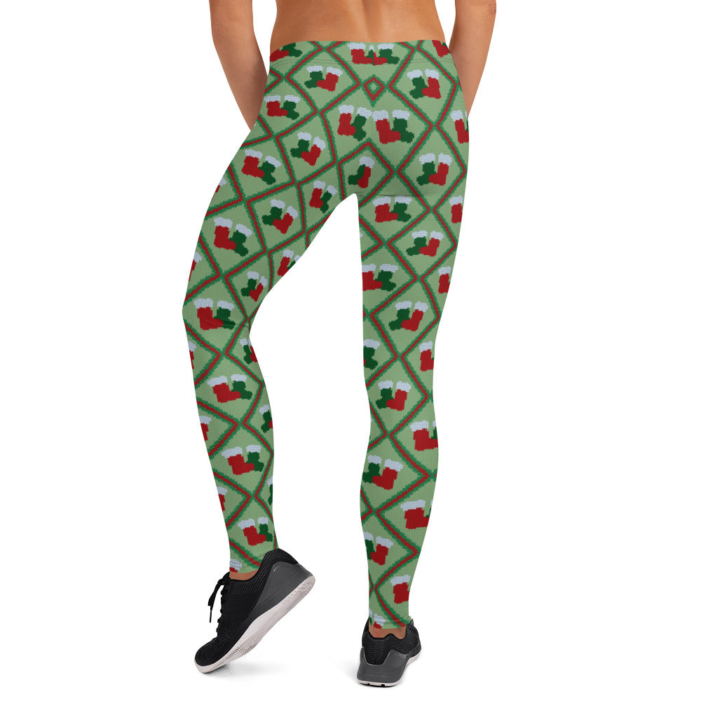 Christmas Stockings Socks Printed Leggings