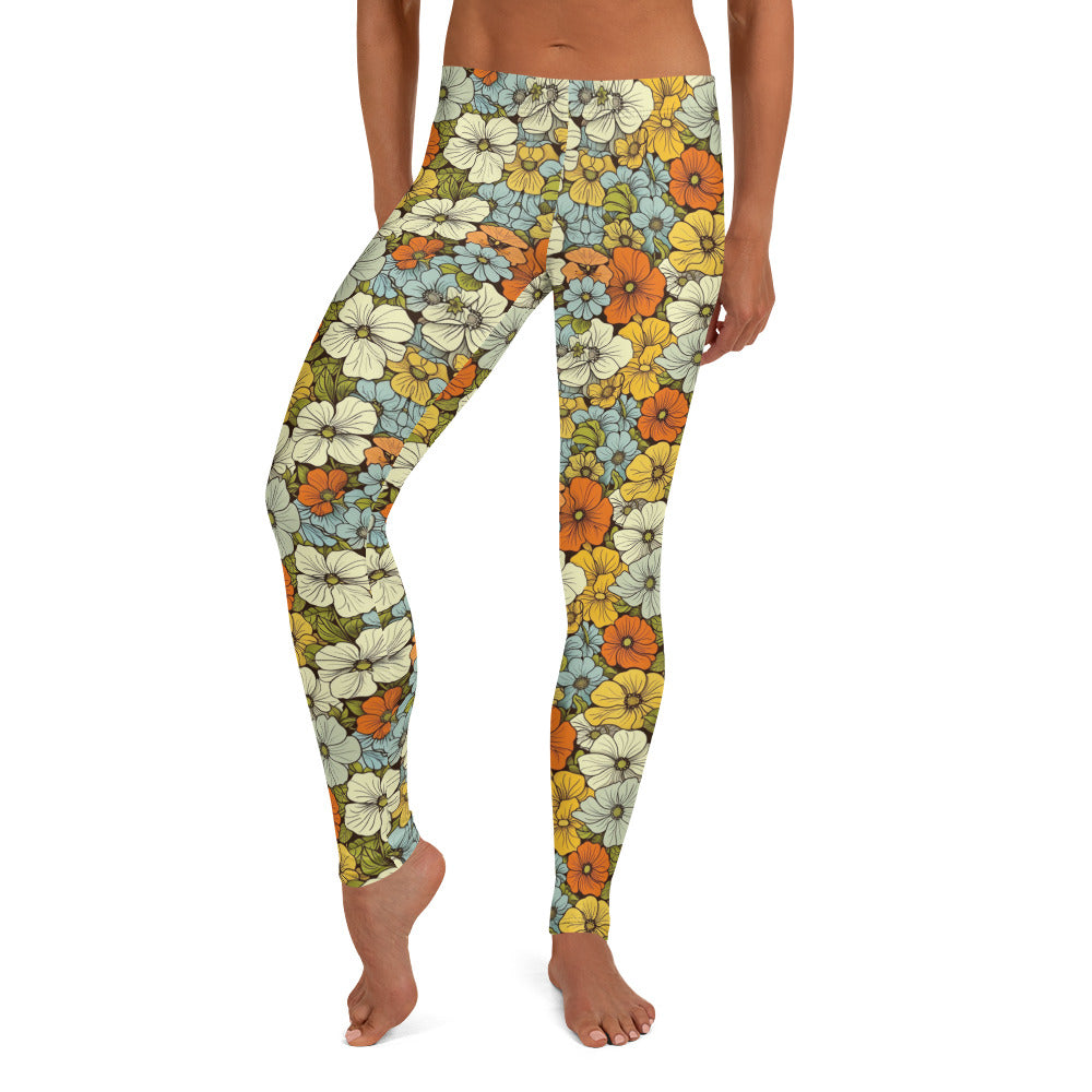 Spring Floral Print Leggings