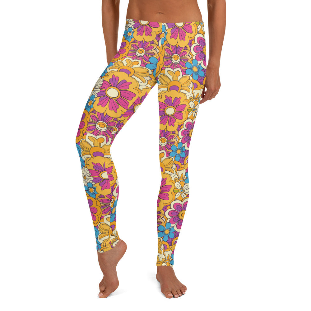 Vibrant Floral Print Leggings