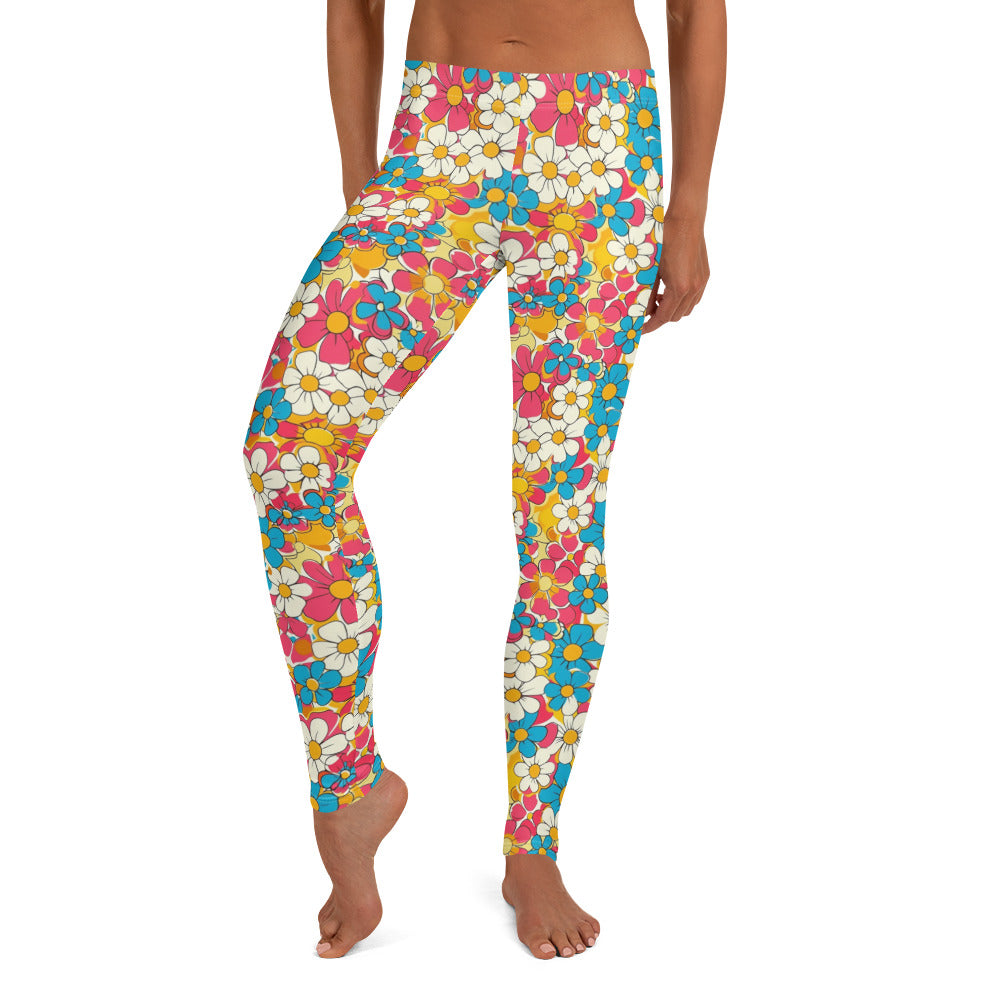 Groovy Floral Print Leggings