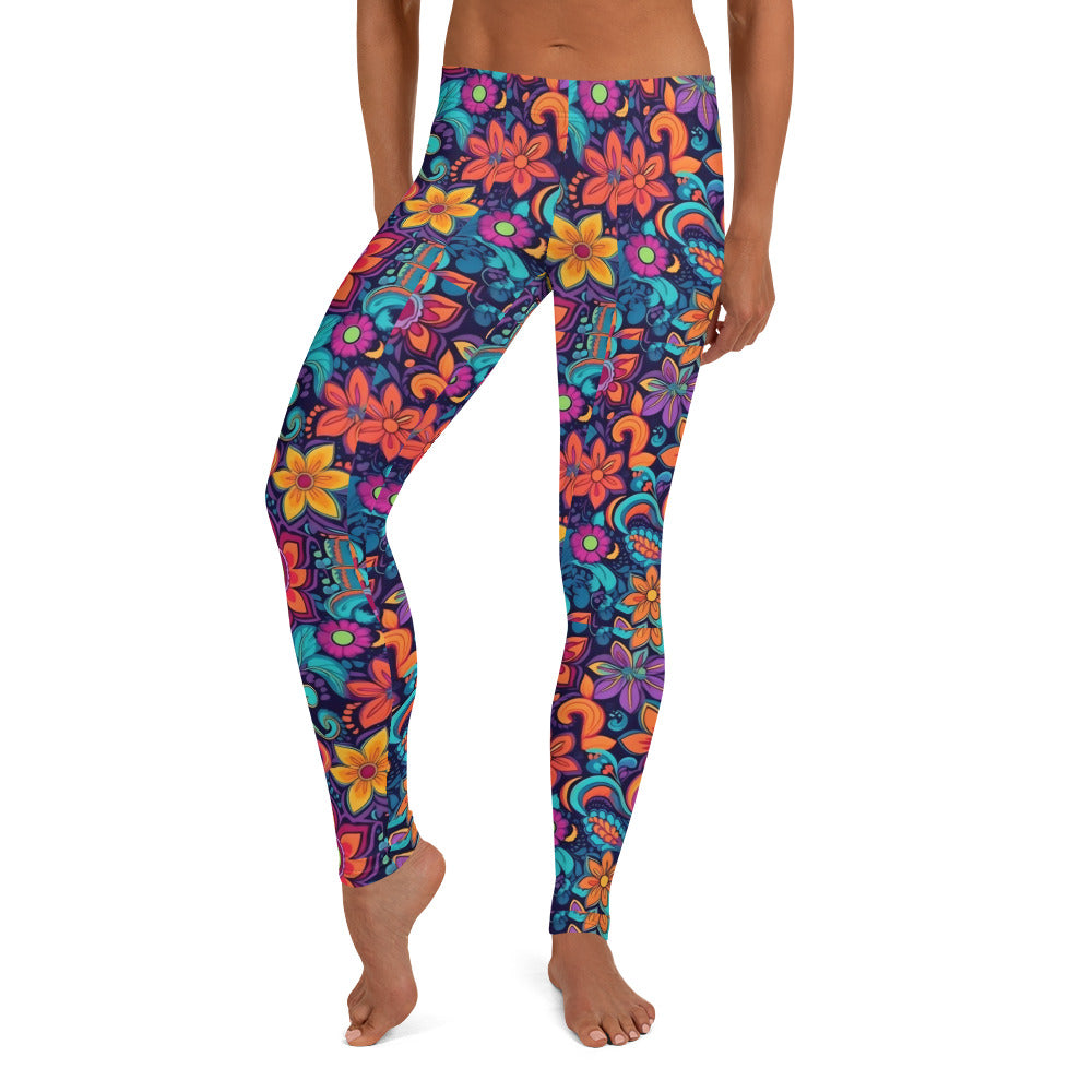 Hippie Floral Print Leggings