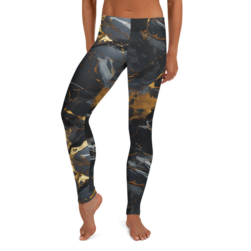 Black & Gold Marble Leggings