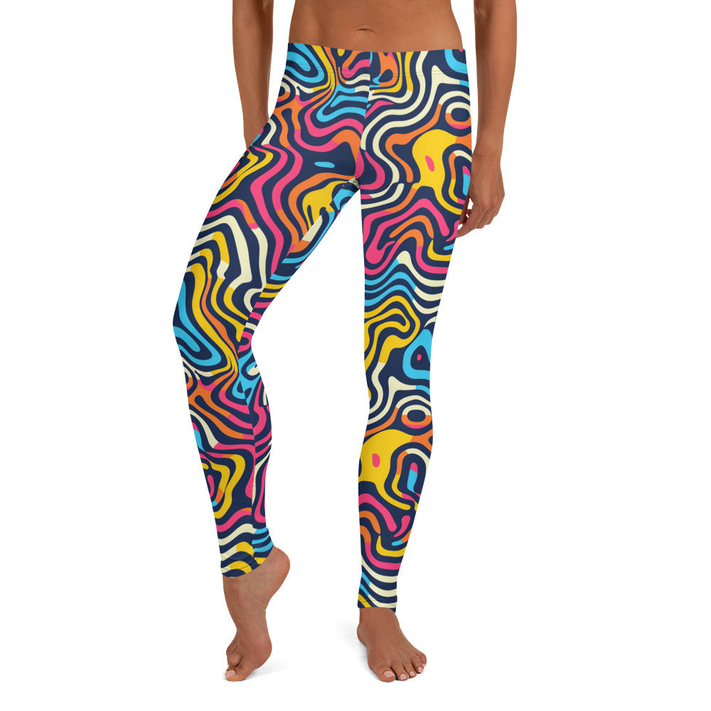 Psychedelic Waves Pattern Leggings