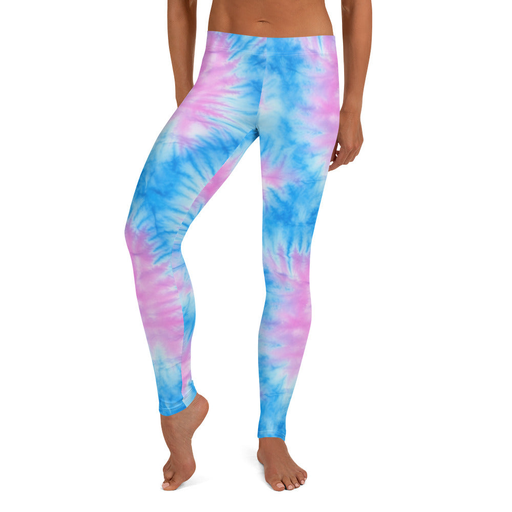 Pink & Baby Blue Tie Dye Leggings