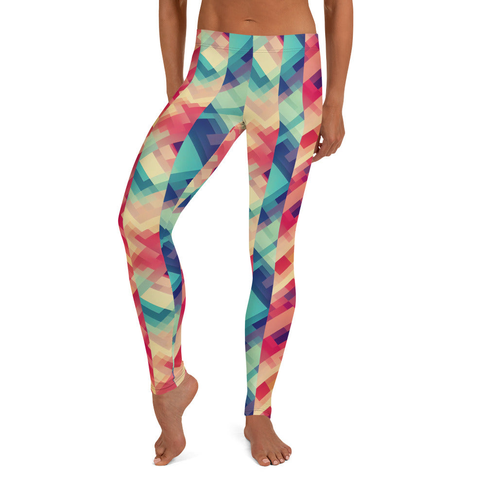 Multi Color Geometric Pattern Leggings