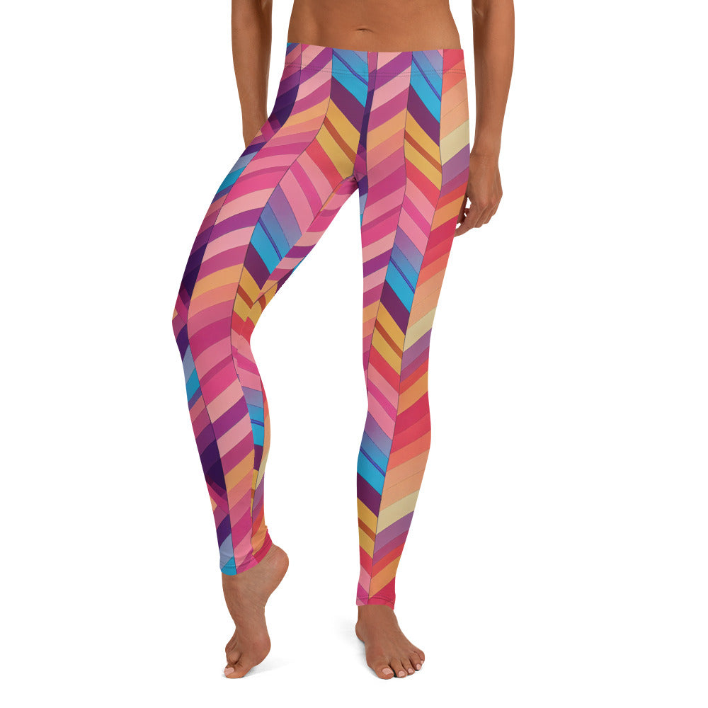 Geometric Waves Pattern Leggings