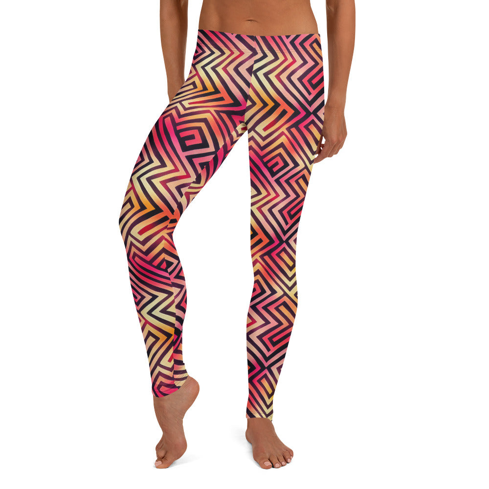 Colorful Maze Pattern Leggings