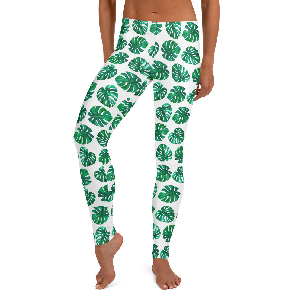 Tropical Foliage Printed Leggings