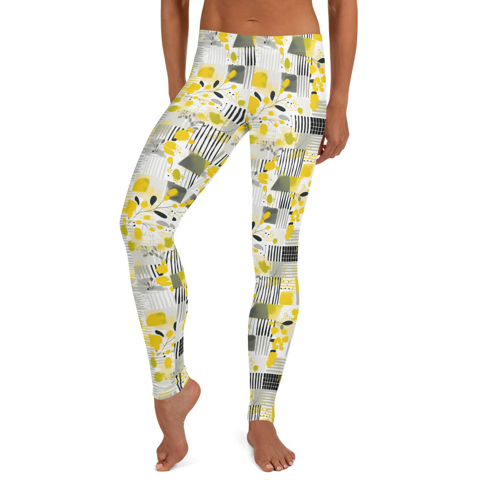 Yellow Bloom Printed Leggings