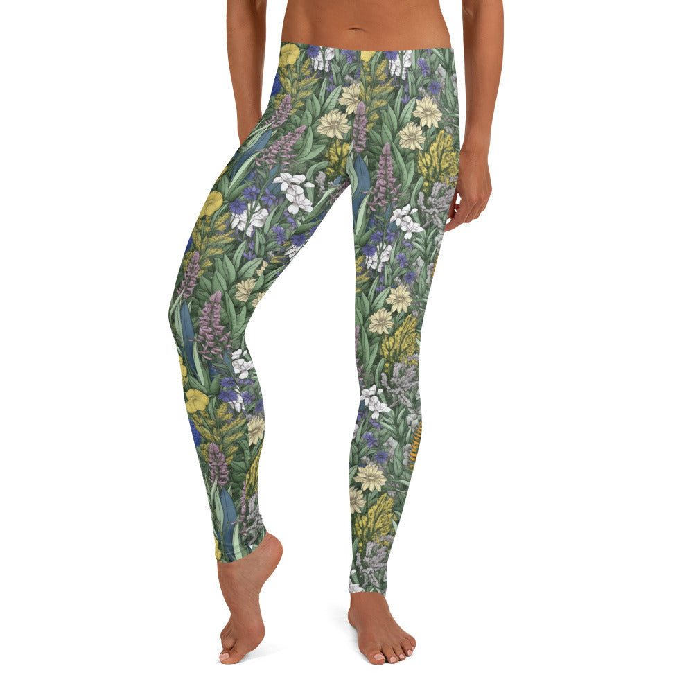 Botanical Floral Foliage Printed Leggings