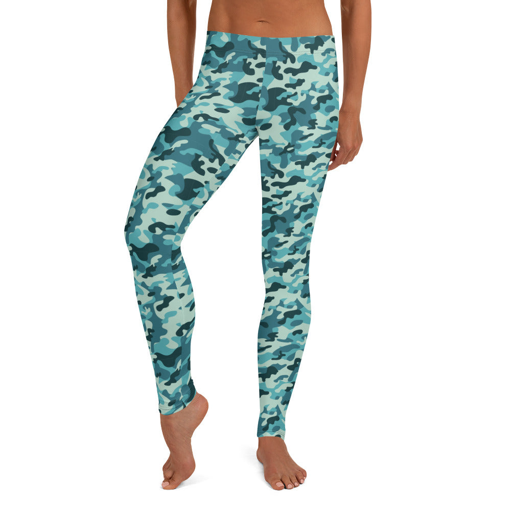 Turquoise Camouflage Leggings