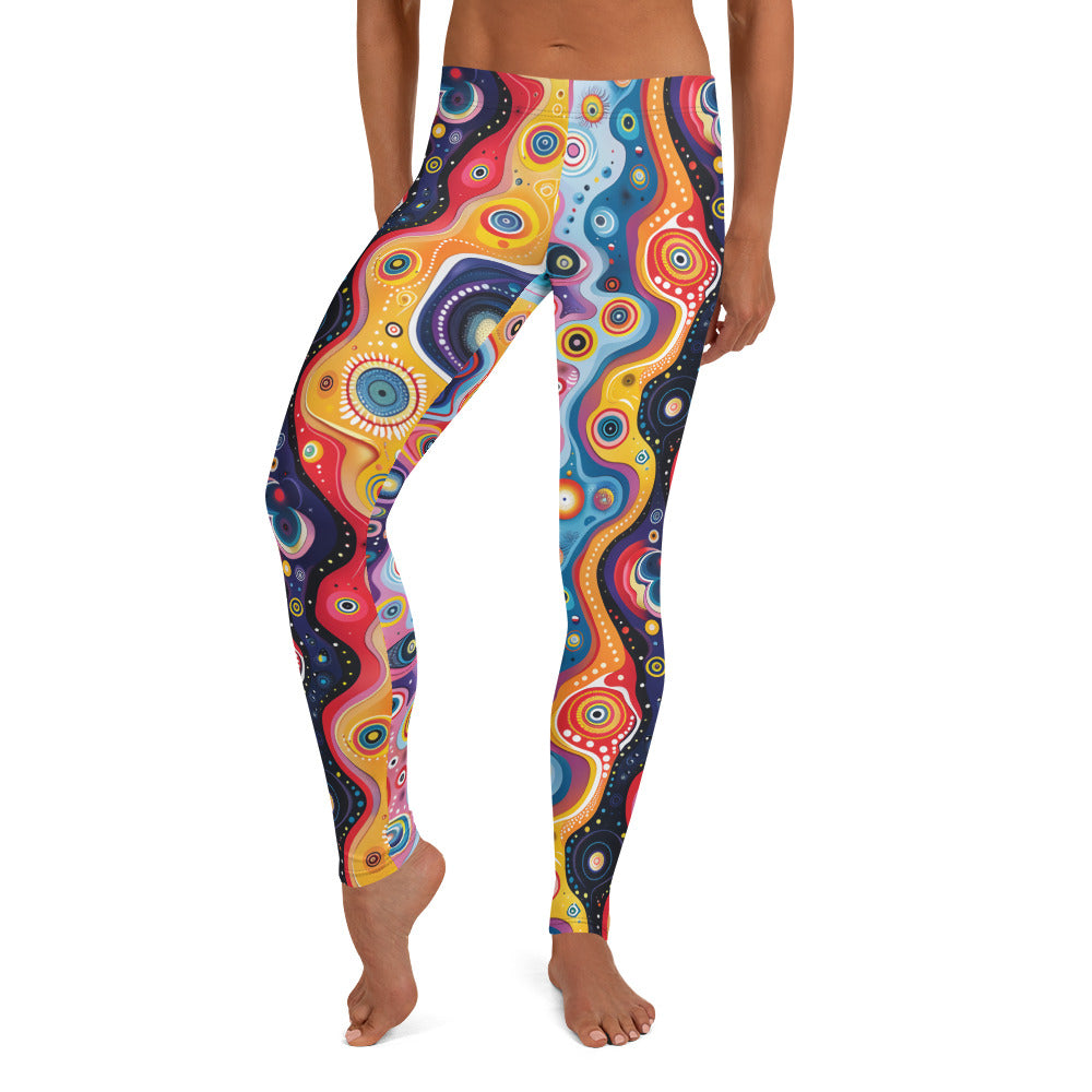 Vibrant Psychedelic Pattern Printed Leggings